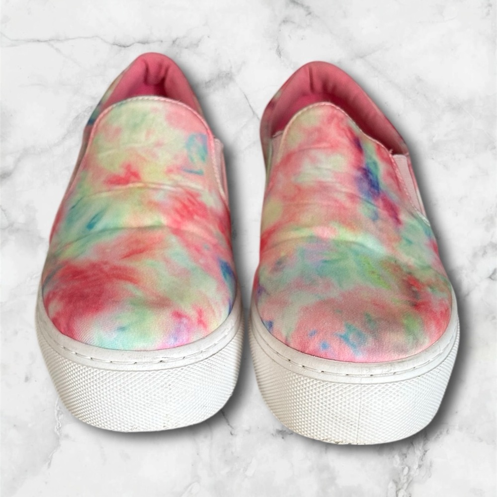 Bamboo Rainbow Tie Dye Platform Sneakers Tennis Shoes Y2K Rare Size 6.5 - Picture 4 of 9